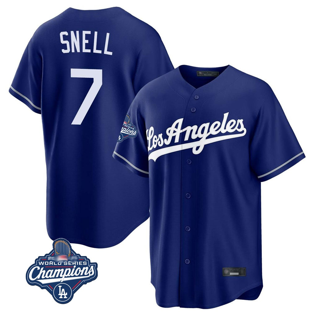Los Angeles Dodgers #7 Blake Snell Player Royal MIKSHPS Game World Series Meet Stitched Jerseys