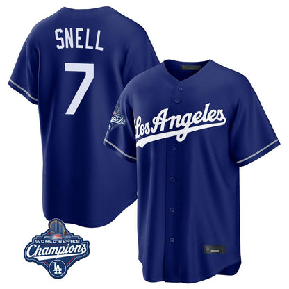 Los Angeles Dodgers #7 Blake Snell Player Royal MIKSHPS Game World Series Meet Stitched Jerseys