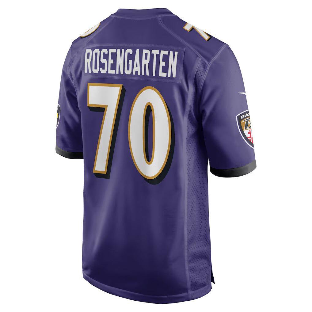 B.Ravens #70 Roger Rosengarten Purple MIKSHPS Team Game Jersey