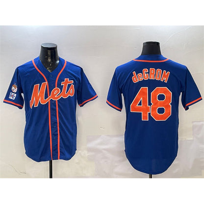 New York Mets #48 Jacob DeGrom Royal MIKSHPS 2025 Spring Training Cool Base Stitched Jersey