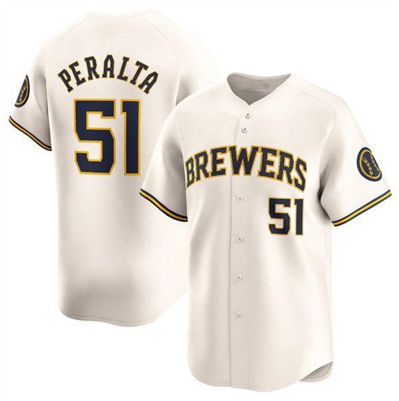 Milwaukee Brewers #51 Freddy Peralta Cream MIKSHPS Limited Stitched Jersey