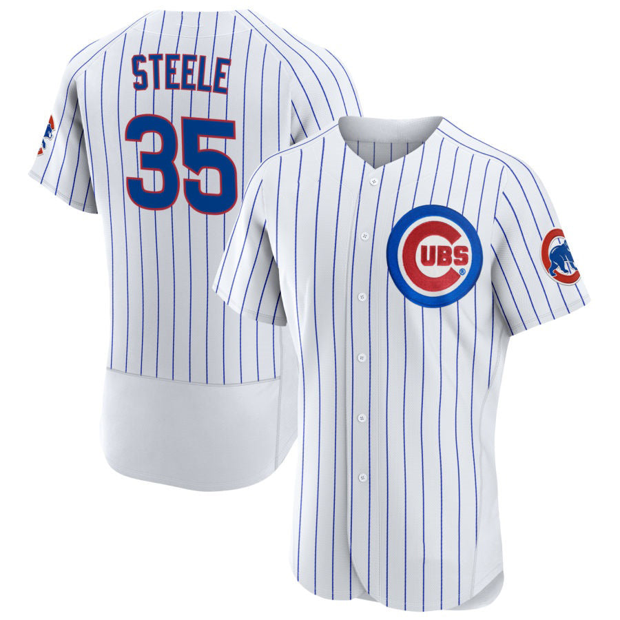 Chicago Cubs #35 Justin Steele White MIKSHPS Home Flex Base Player Jersey