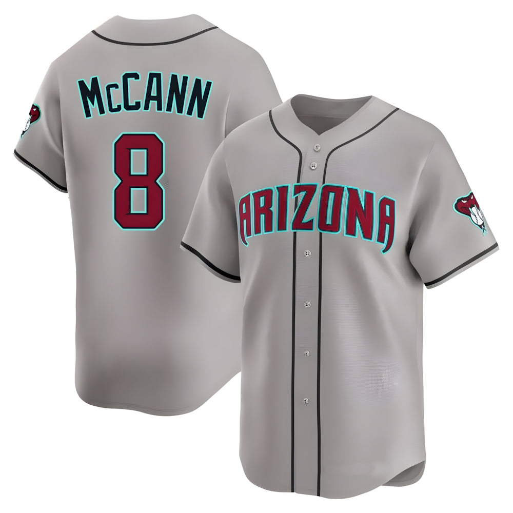 Arizona Diamondbacks #8 James McCann Player Gray MIKSHPS Road Limited Home Game Stitched Jerseys