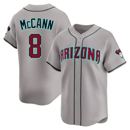 Arizona Diamondbacks #8 James McCann Player Gray MIKSHPS Road Limited Home Game Stitched Jerseys