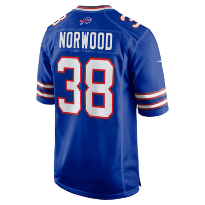 B.Bills #38 Tre Norwood Royal MIKSHPS Team Game Jersey
