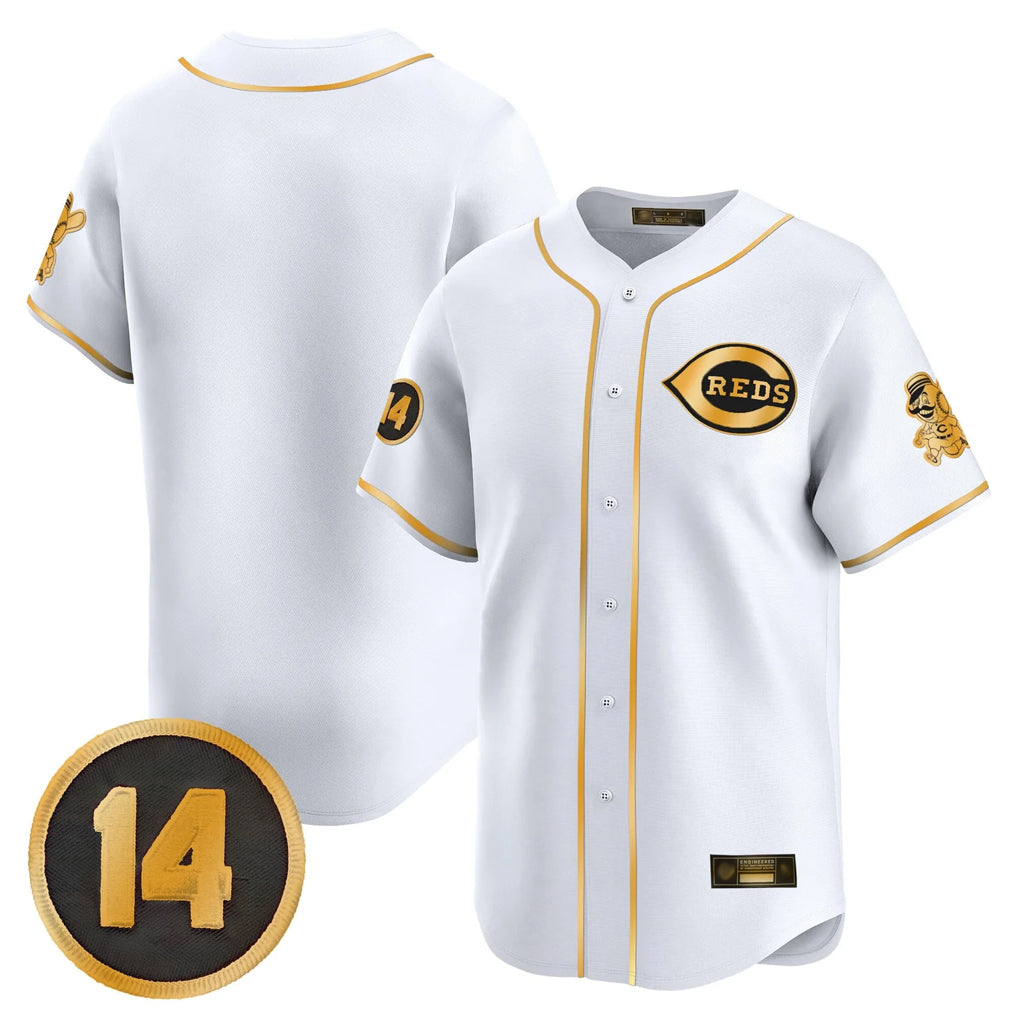 Cincinnati Reds Blank Player White-Gold MIKSHPS Vapor Premier Limited Home Stitched Jerseys