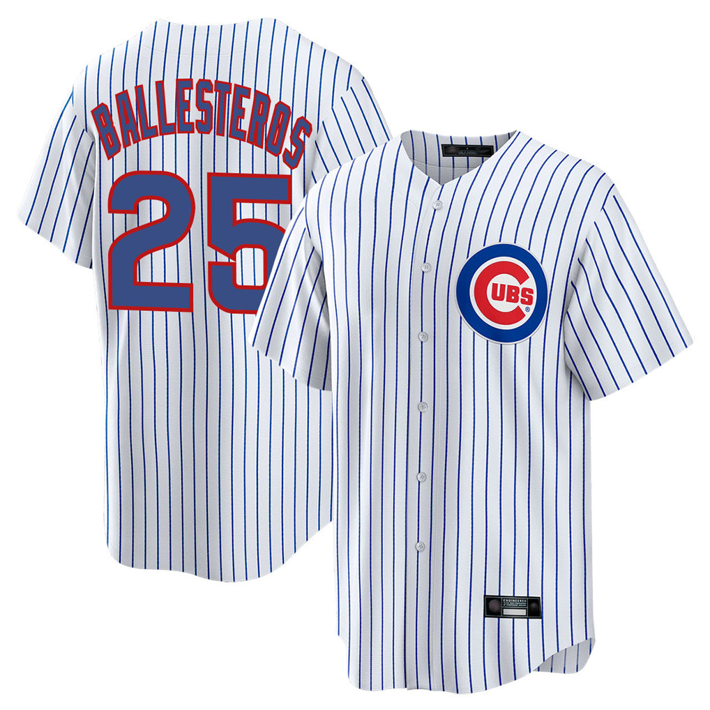 Chicago Cubs #25 Moises Ballesteros Player White MIKSHPS Game Home Stitched Jerseys