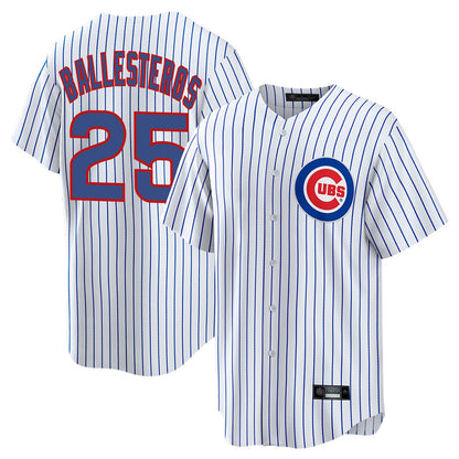 Chicago Cubs #25 Moises Ballesteros Player White MIKSHPS Game Home Stitched Jerseys