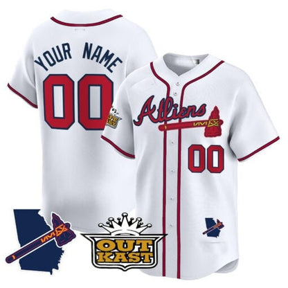 Custom Atlanta Braves Atliens Vapor Premier Limited Jersey V2 ¨C White MIKSHPS