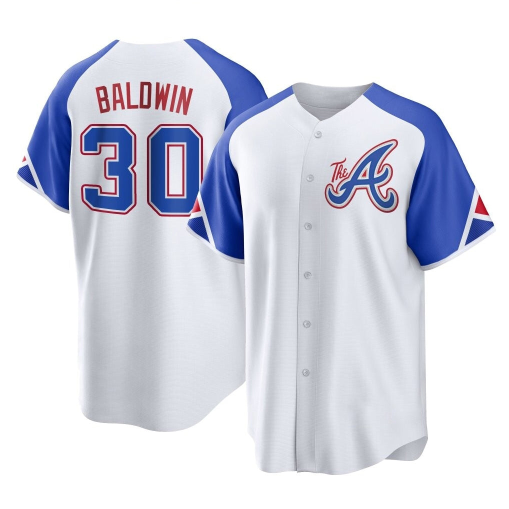 Atlanta Braves #30 Drake Baldwin Player White MIKSHPS City Connect Home Game Stitched Jerseys