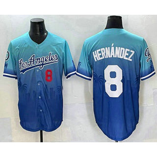 Los Angeles Dodgers #8 Enrique Hernandez Blue MIKSHPS 2025 City Connect Limited Stitched Jersey