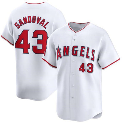 Los Angeles Angels #43 Patrick Sandoval White MIKSHPS Home Limited Stitched Jersey