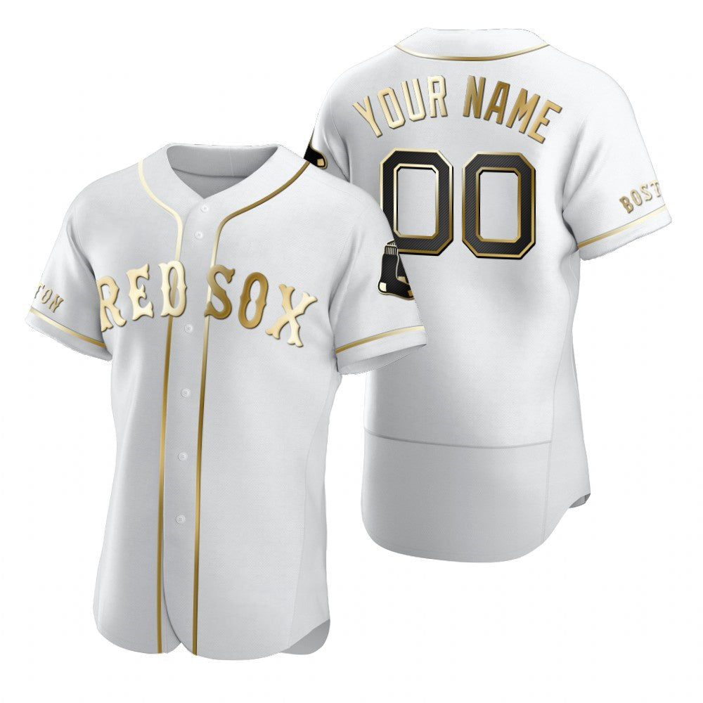 Custom Boston Red Sox White MIKSHPS Stitched Flex Base Edition Jersey
