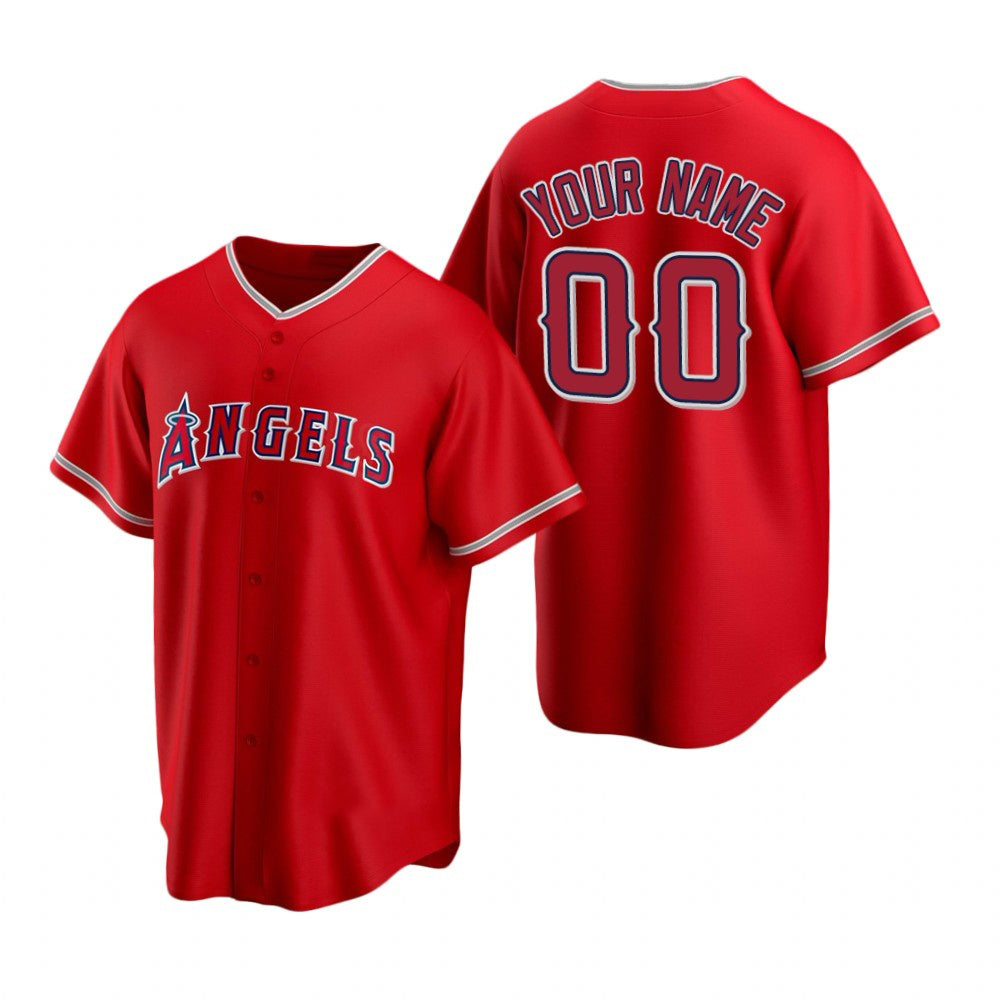 Custom Los Angeles Angels Red MIKSHPS Stitched Cool Base Jersey