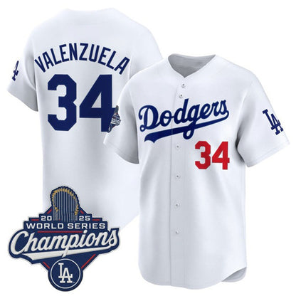 Los Angeles Dodgers #34 Fernando Valenzuela White MIKSHPS 2025 Champions Stitched Jersey