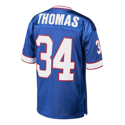 B.Bills #34 Thurman Thomas Mitchell & Ness Royal MIKSHPS Authentic Throwback Retired Player Jersey