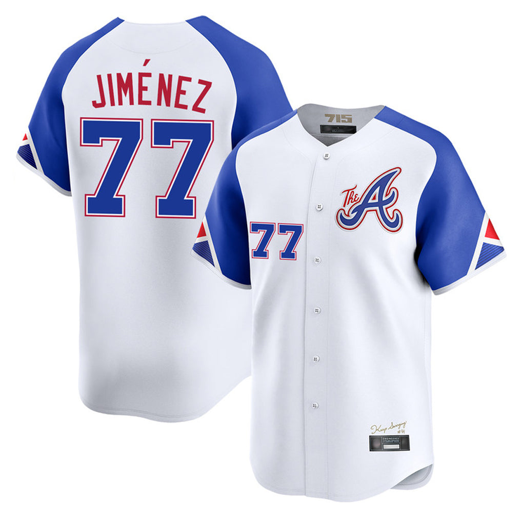 Atlanta Braves #77 Joe Jimenez Player White MIKSHPS City Connect Limited Home Game Stitched Jerseys