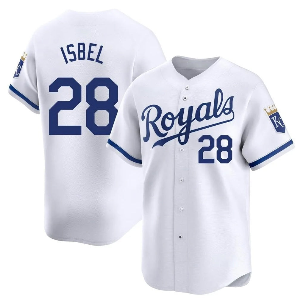 Kansas City Royals #28 Kyle Isbel Player White MIKSHPS Alt Limited Home Stitched Jerseys