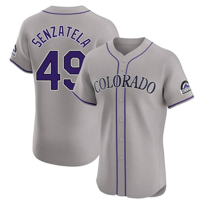 Colorado Rockies #49 Antonio Senzatela Player Gray MIKSHPS Limited Elite Home Stitched Jerseys