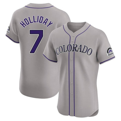 Colorado Rockies #7 Matt Holliday Player Gray MIKSHPS Limited Elite Home Stitched Jerseys