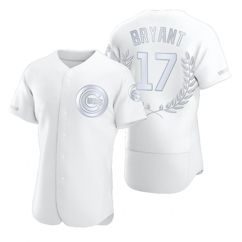 Chicago Cubs #17 Kris Bryant White Black MIKSHPS Flexbase Fashion Jersey
