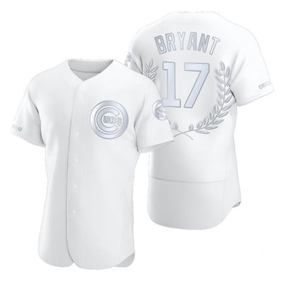 Chicago Cubs #17 Kris Bryant White Black MIKSHPS Flexbase Fashion Jersey