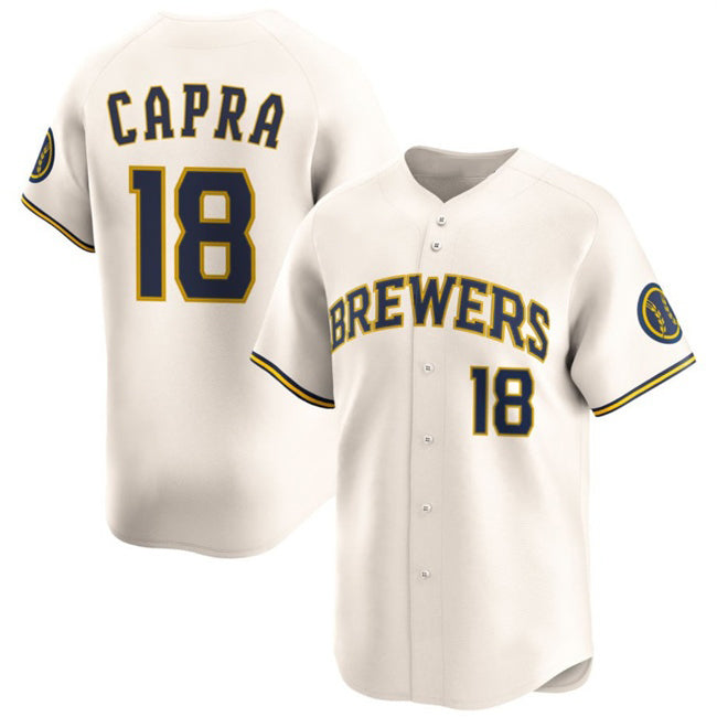 Milwaukee Brewers #18 Vinny Capra Cream MIKSHPS 2025 Limited Stitched Jersey