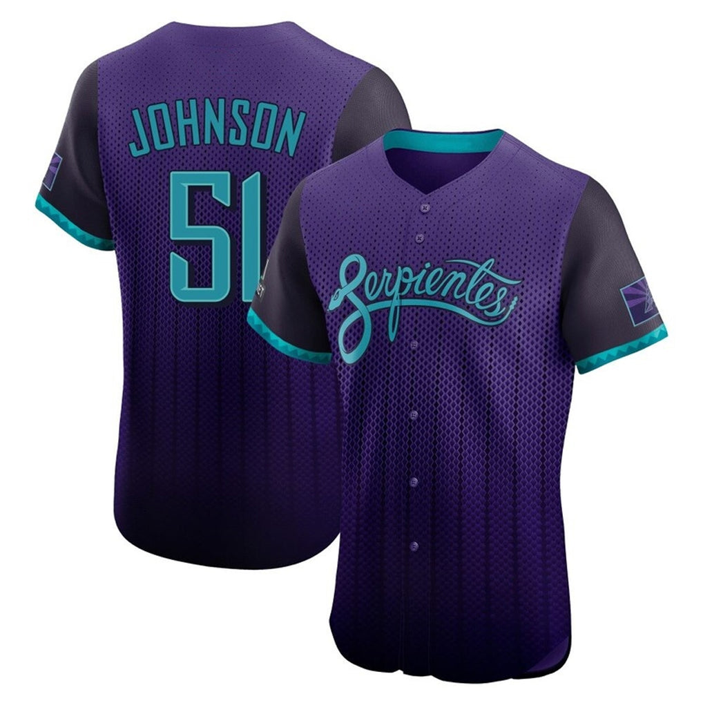 Arizona Diamondbacks #51 Randy Johnson Player Purple MIKSHPS City Connect Limited Elite Home Game Stitched Jerseys
