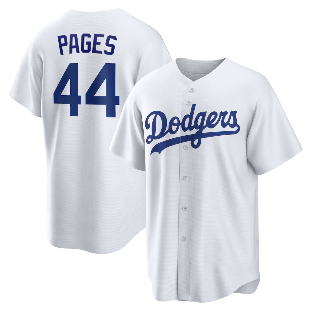 Los Angeles Dodgers #44 Andy Pages White MIKSHPS Home Replica Jersey