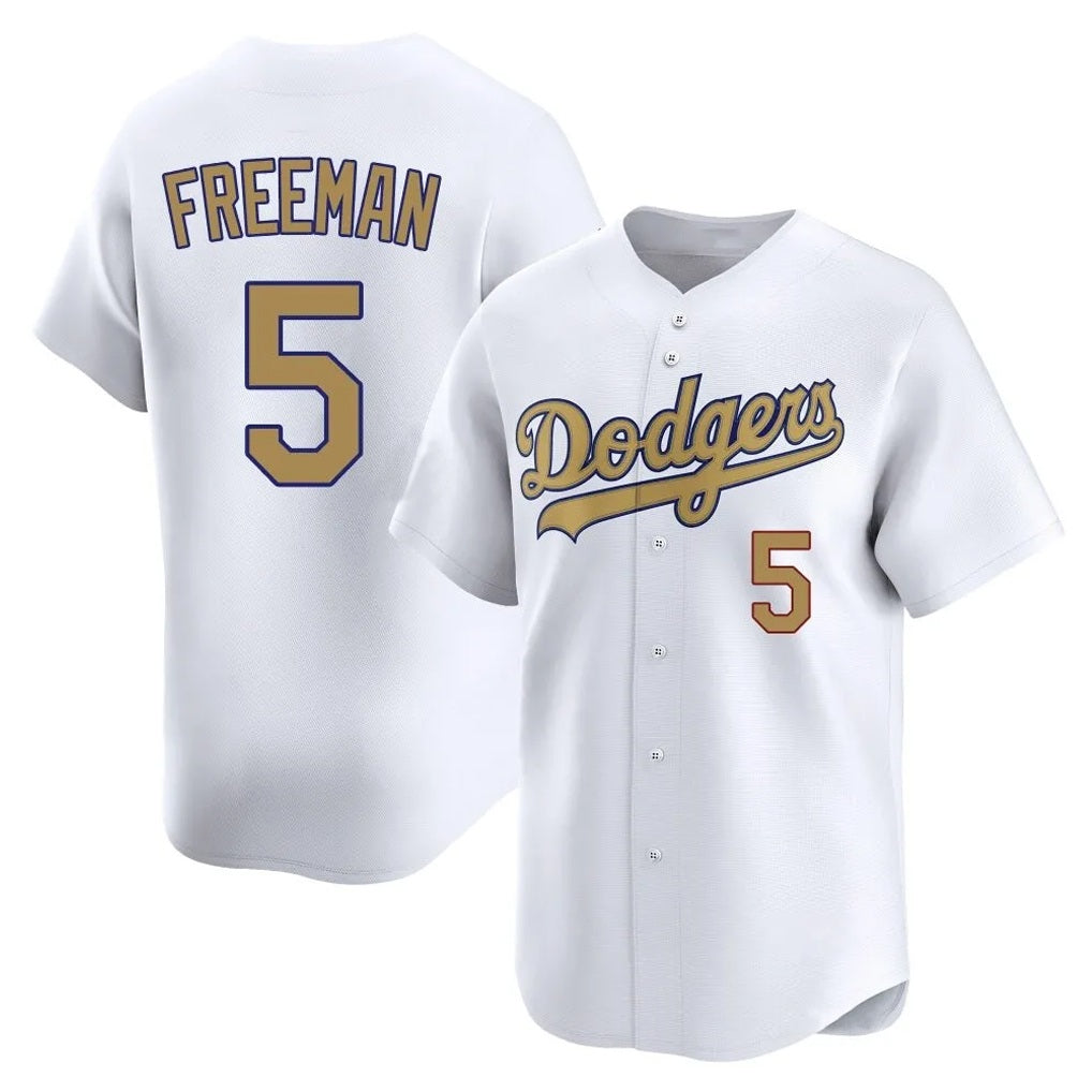 Los Angeles Dodgers #5 Freddie Freeman Player Gold MIKSHPS Collection Limited Home Stitched Jerseys