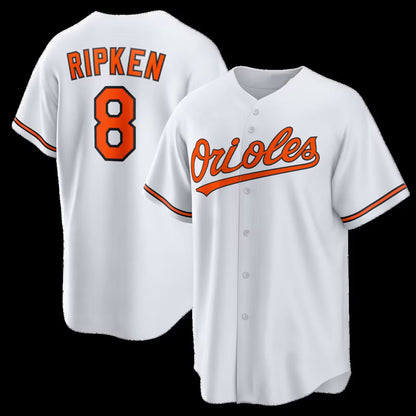 Baltimore Orioles #8 Cal Ripken Jr. White MIKSHPS Home Retired Player Replica Jersey