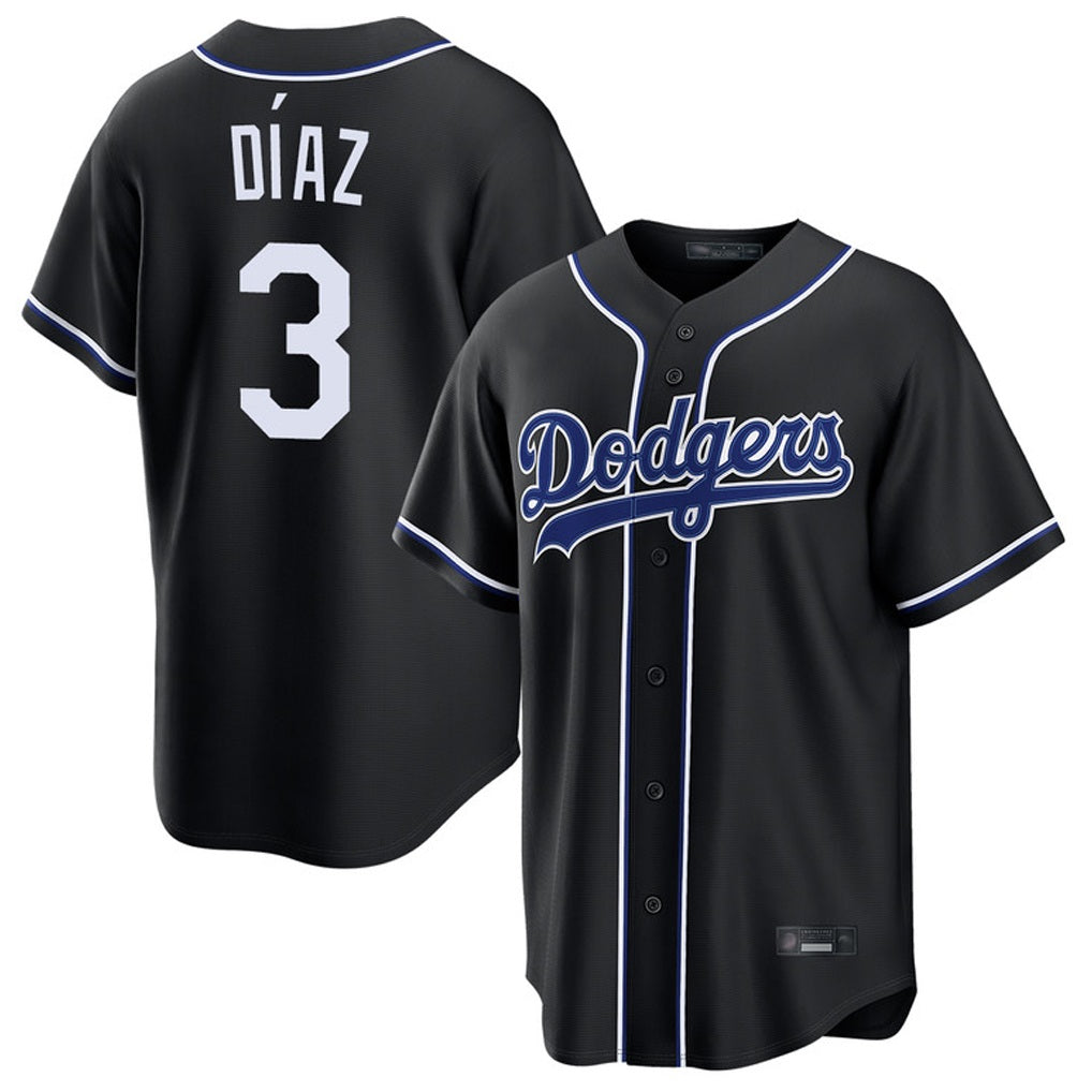 Los Angeles Dodgers #3 Edwin D¨ªaz Player Black MIKSHPS Carbon Limited Home Stitched Jerseys