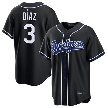 Los Angeles Dodgers #3 Edwin D¨ªaz Player Black MIKSHPS Carbon Limited Home Stitched Jerseys