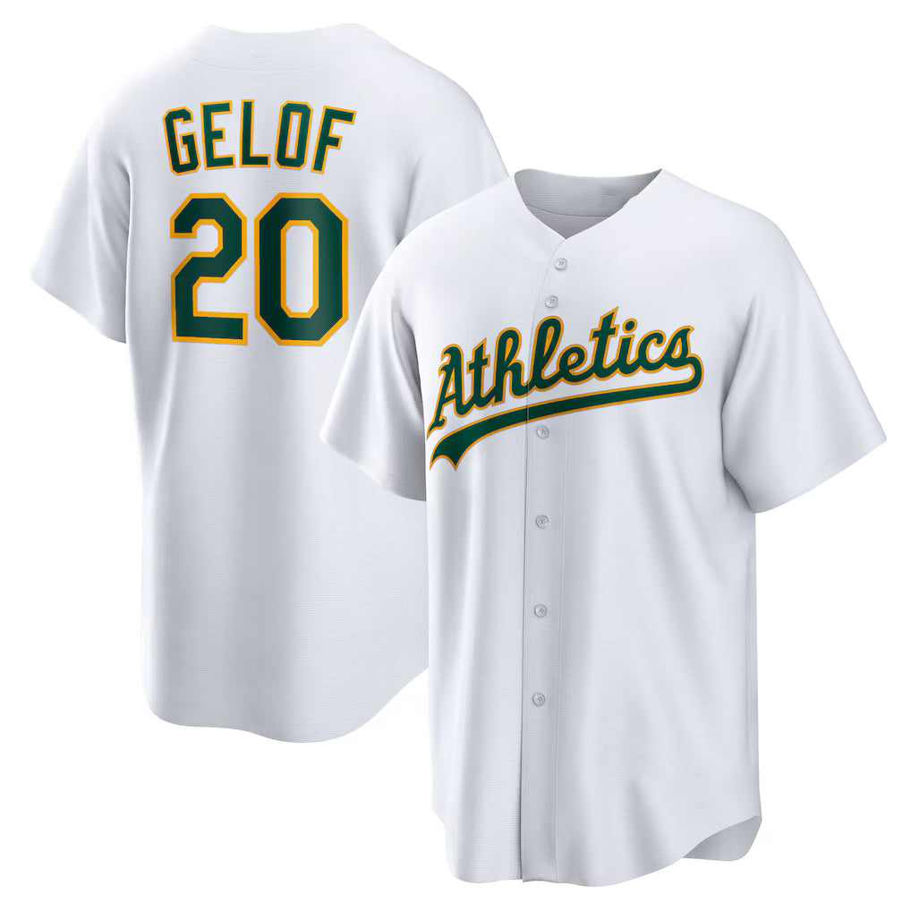 Oakland Athletics #20 Zack Gelof White MIKSHPS Home Replica Jersey