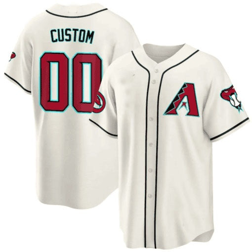 Custom Arizona Diamondbacks 2024 Cool Base Jersey ¨C Cream MIKSHPS