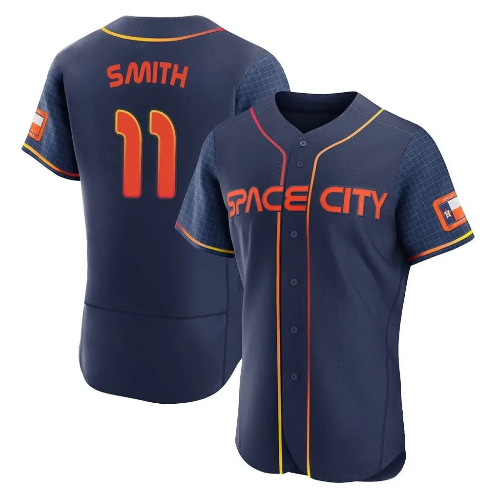 Houston Astros #11 Cam Smith Player Navy MIKSHPS City Connect Limited Elite Home Stitched Jerseys