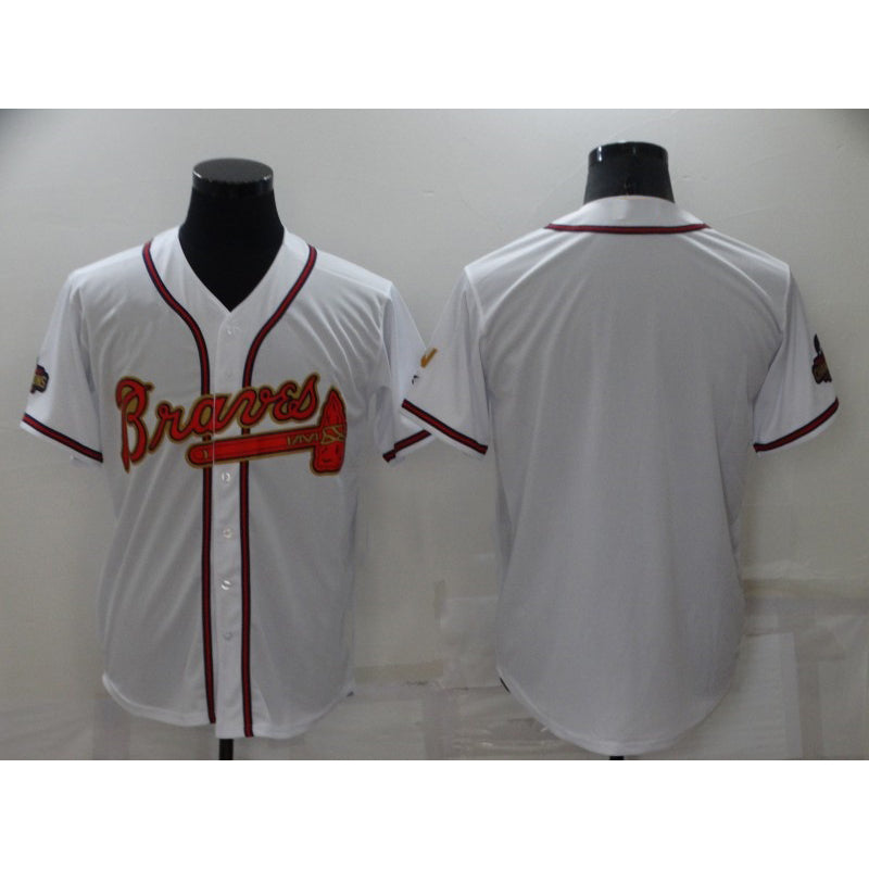 Atlanta Braves Blank 2022 White Gold MIKSHPS World Series Champions Program Cool Base Stitched Jersey