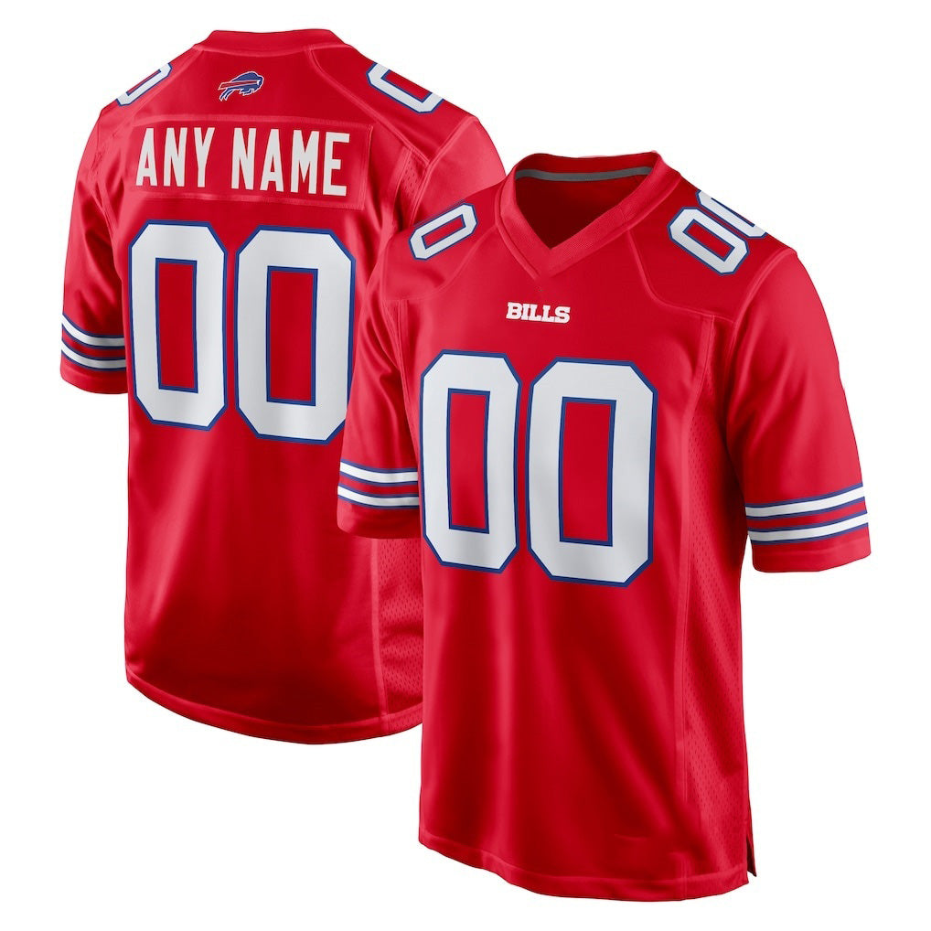 Custom B.Bills Red MIKSHPS Alternate Game Jersey