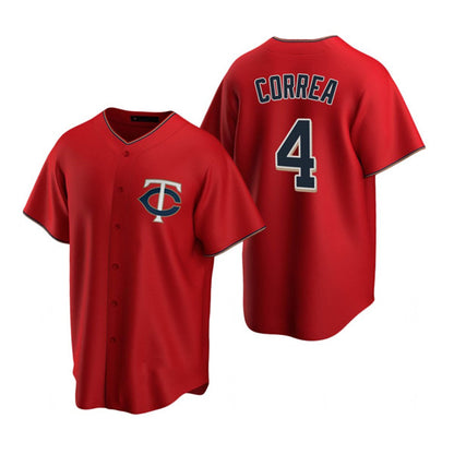 Minnesota Twins #4 Carlos Correa Red MIKSHPS Cool Base Stitched Jersey
