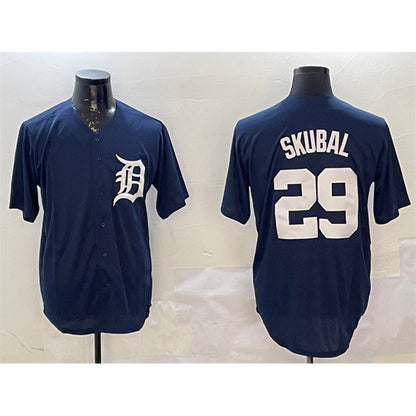 Detroit Tigers #29 Tarik Skubal Navy MIKSHPS Cool Base Stitched Jersey