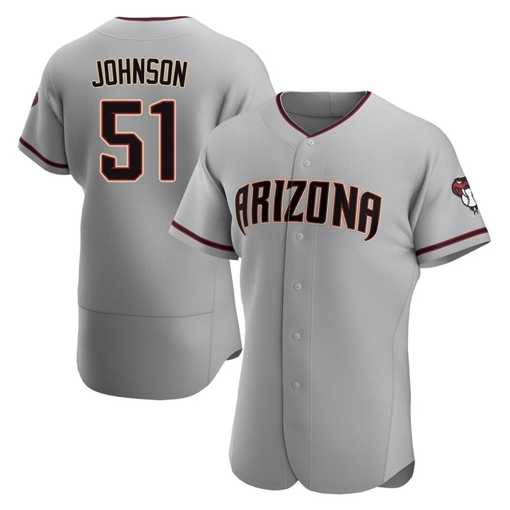 Arizona Diamondbacks #51 Randy Johnson Player Gray MIKSHPS Road Limited Elite Home Game Stitched Jerseys