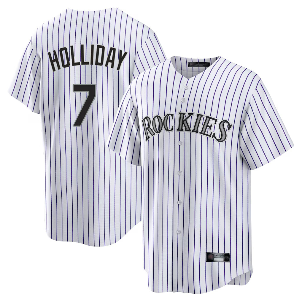Colorado Rockies #7 Matt Holliday Player White MIKSHPS Game Home Stitched Jerseys