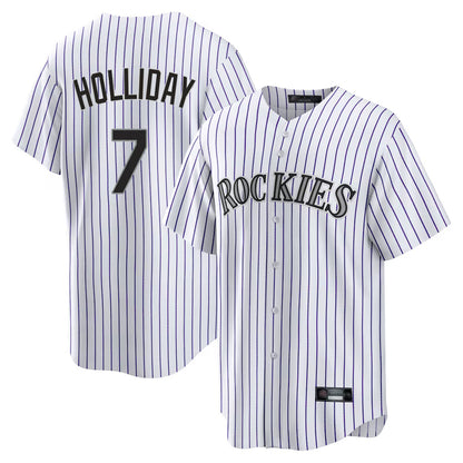 Colorado Rockies #7 Matt Holliday Player White MIKSHPS Game Home Stitched Jerseys