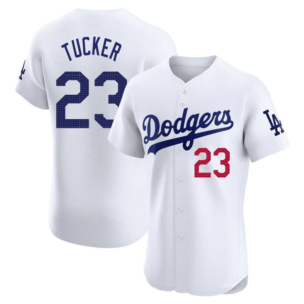 Los Angeles Dodgers #23 Kyle Tucker Player White MIKSHPS Limited Elite Home Stitched Jerseys