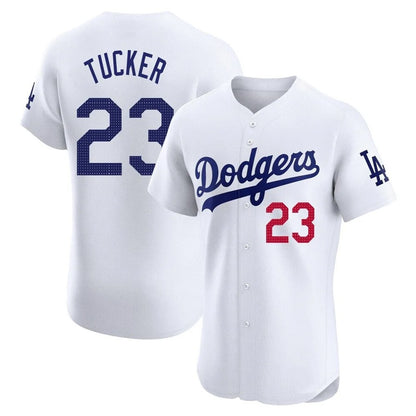 Los Angeles Dodgers #23 Kyle Tucker Player White MIKSHPS Limited Elite Home Stitched Jerseys