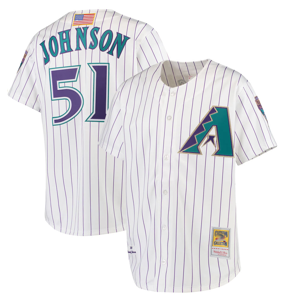 Arizona Diamondbacks #51 Randy Johnson Player White MIKSHPS Mitchell & Ness Limited Home Stitched Jerseys