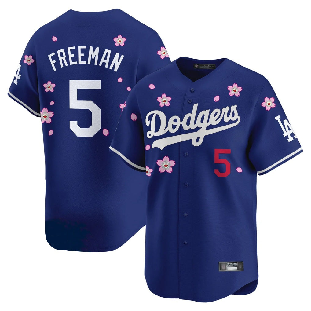 Los Angeles Dodgers #5 Freddie Freeman Player White MIKSHPS Tokyo Series Vapor Premier Royal Stitched Jerseys