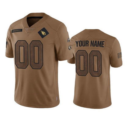 Custom A.Cardinals Active Player 2023 Brown MIKSHPS Salute To Service Limited Stitched Jersey
