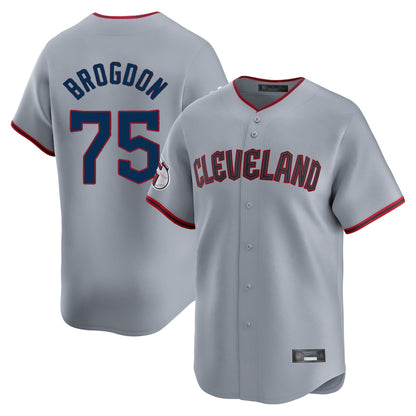 Cleveland Guardians #75 Connor Brogdon Player Gray MIKSHPS Road Limited Home Game Stitched Jerseys