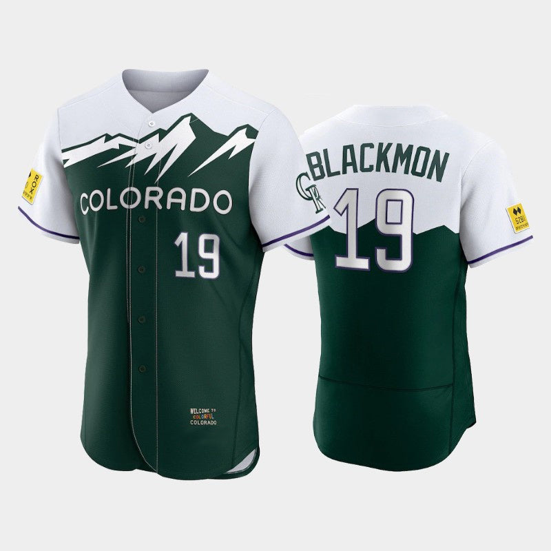 Colorado Rockies #19 Charlie Blackmon 2022 Green MIKSHPS City Connect Flex Base Stitched Jersey